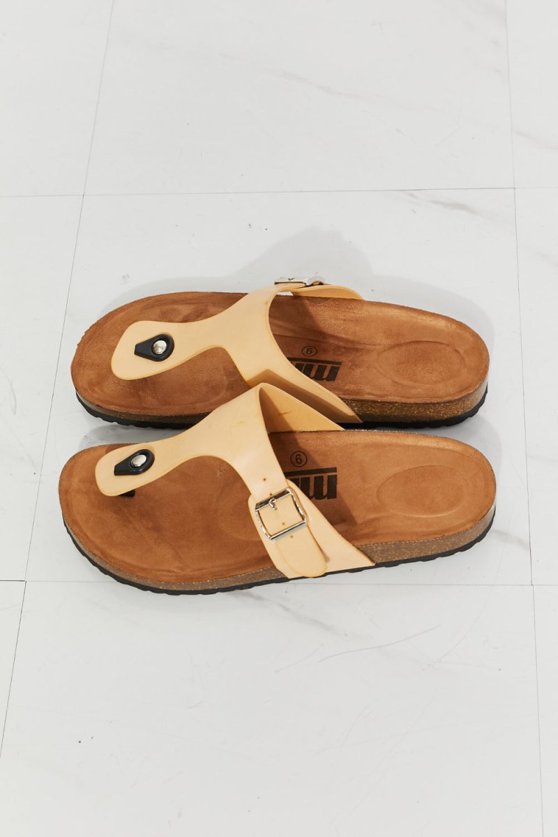 MMShoes Drift Away T-Strap Flip-Flop in Sand - Taplike