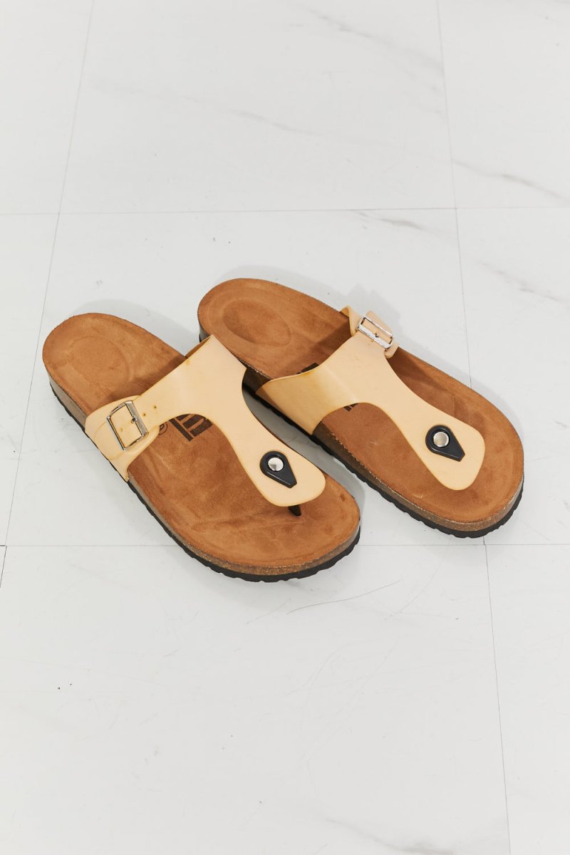 MMShoes Drift Away T-Strap Flip-Flop in Sand - Taplike