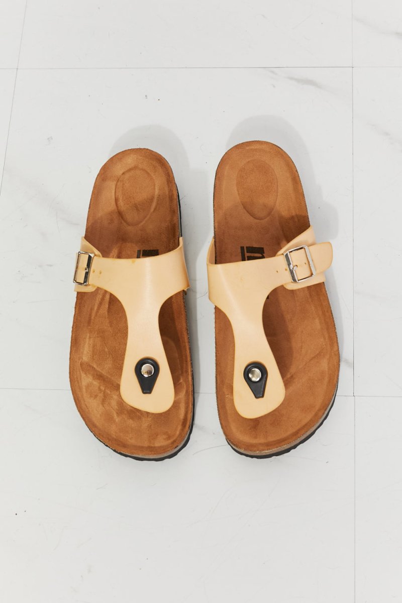 MMShoes Drift Away T-Strap Flip-Flop in Sand - Taplike