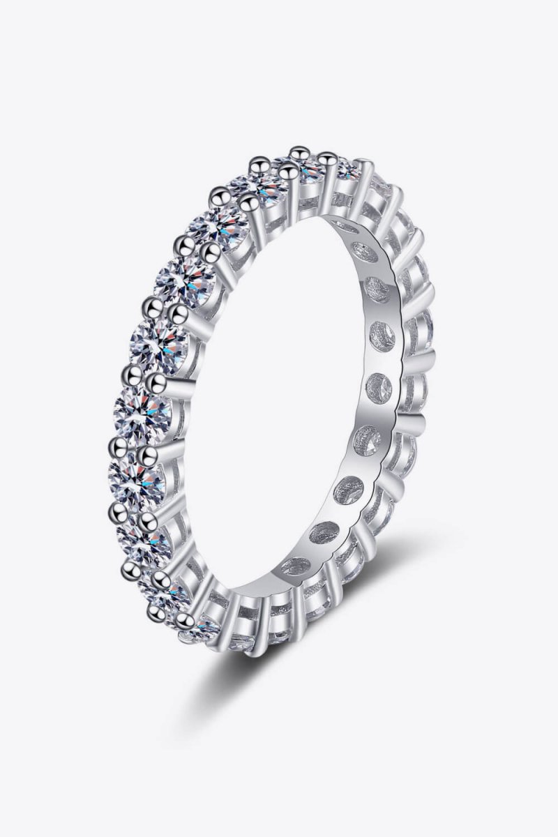 Moissanite Rhodium-Plated Ring 10010012701 - TapLike