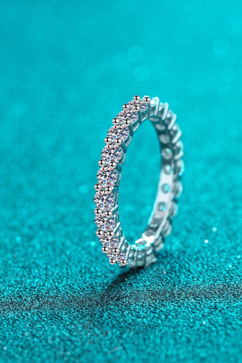 Moissanite Rhodium-Plated Ring 10010012701 - TapLike