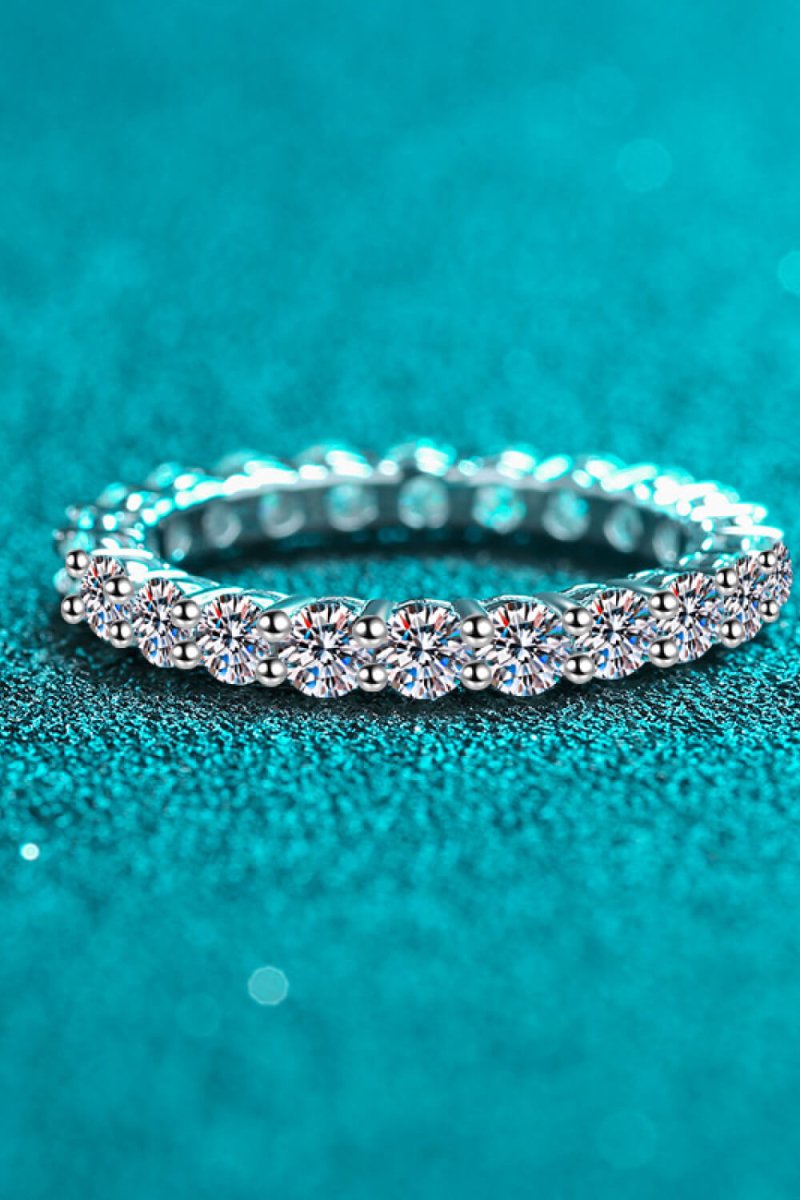 Moissanite Rhodium-Plated Ring 10010012701 - TapLike