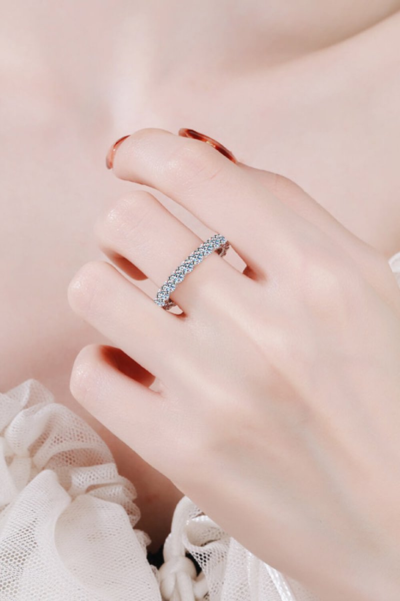 Moissanite Rhodium-Plated Ring 10010012701 - TapLike