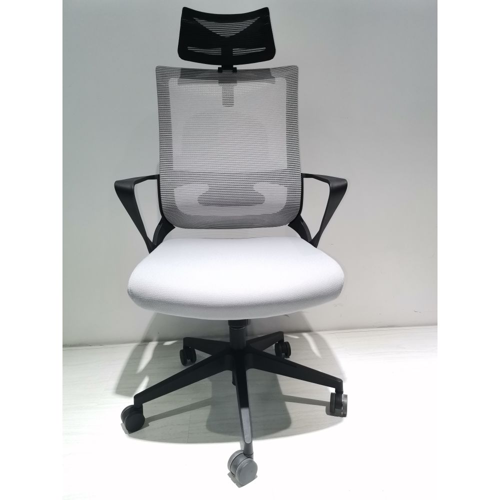 Office Chair Retun, Full Back Revolving Ergonomic, Black Wengue/ Smoke - Taplike