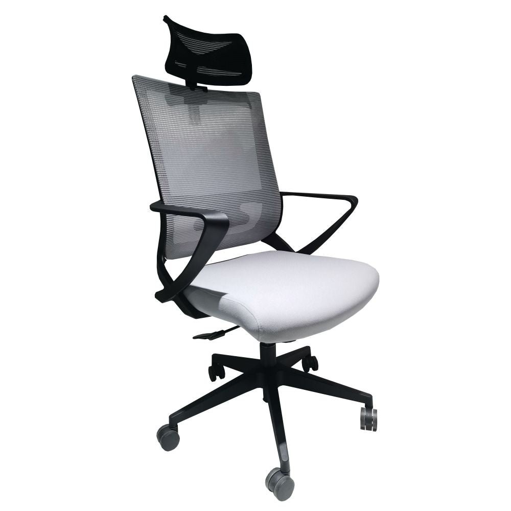 Office Chair Retun, Full Back Revolving Ergonomic, Black Wengue/ Smoke - Taplike