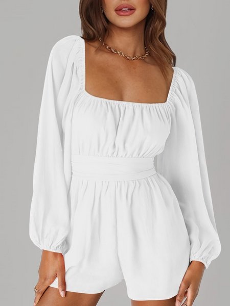 Open Back Lantern Long-Sleeved Jumpsuit HWFUD7445C - Taplike