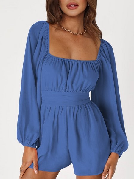 Open Back Lantern Long-Sleeved Jumpsuit HWFUD7445C - Taplike