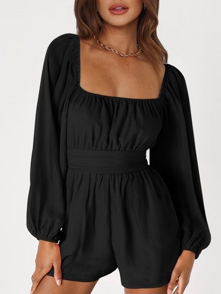 Open Back Lantern Long-Sleeved Jumpsuit HWFUD7445C - Taplike
