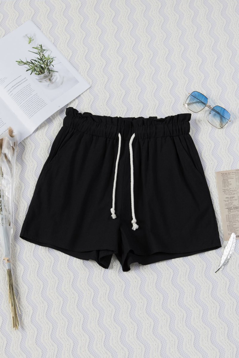 Paperbag Drawstring Waist Shorts X - Taplike