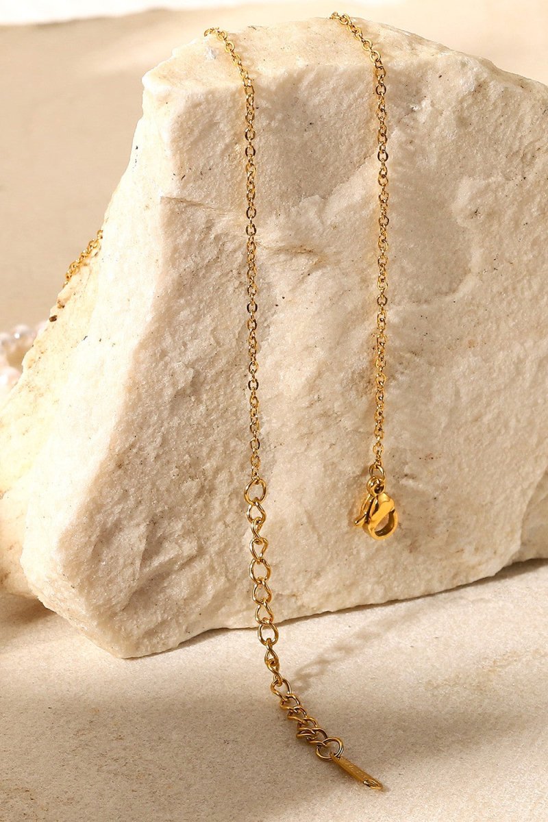 Pearl Hoop Link Pendant Necklace - TapLike
