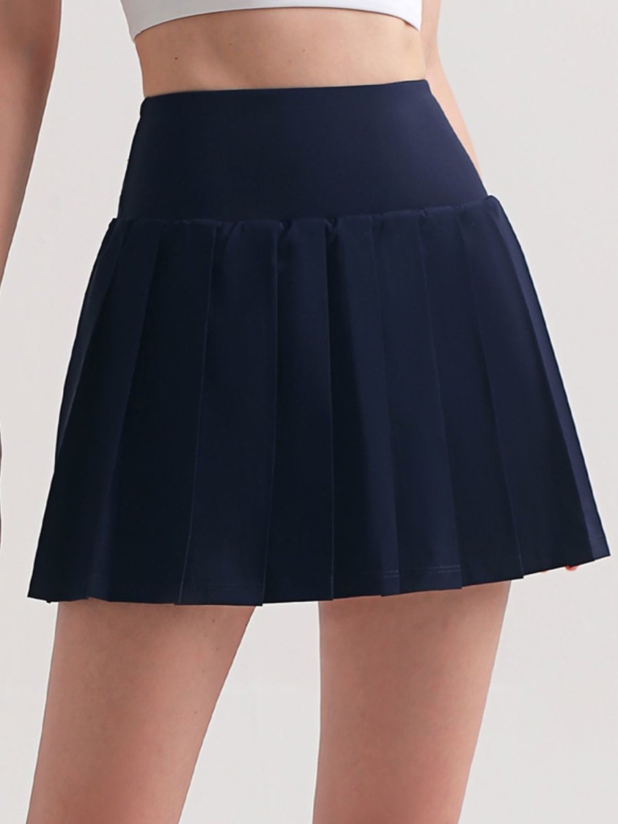Pleated Elastic Waistband Sports Skirt - TapLike
