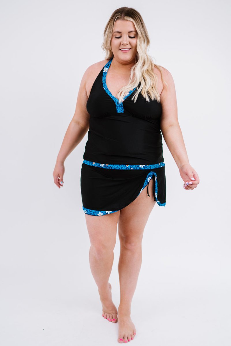 Plus Size Leopard Halter Neck Two-Piece Swimsuit 10010018803 - TapLike