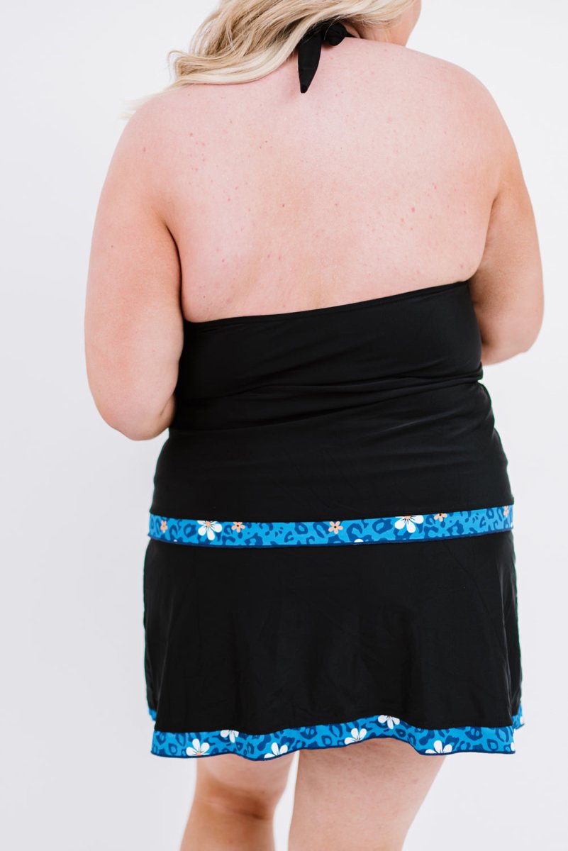 Plus Size Leopard Halter Neck Two-Piece Swimsuit 10010018803 - TapLike