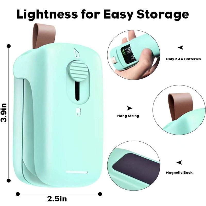 Portable Mini Sealer - Easy-to-Use Magnetic Slide Sealer for Home Use D - Taplike