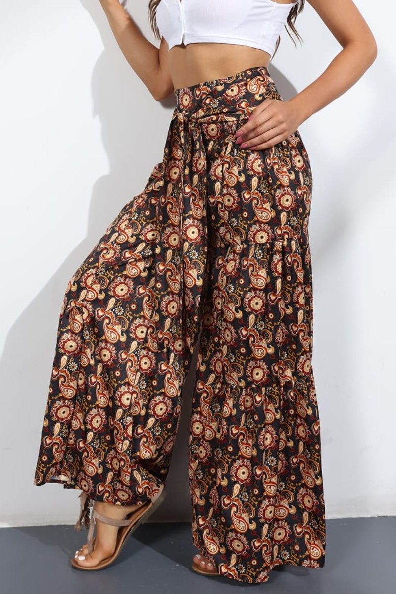 Printed High-Rise Tied Culottes - Taplike