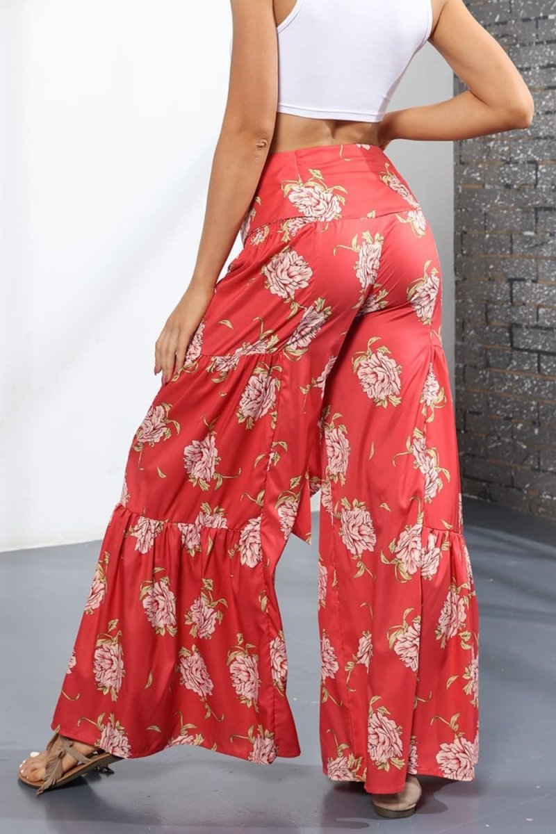 Printed High-Rise Tied Culottes - Taplike