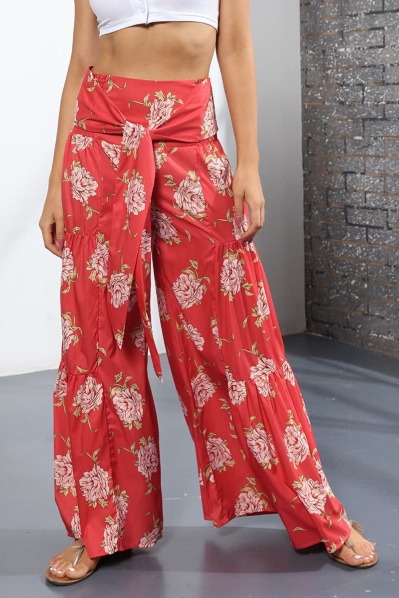 Printed High-Rise Tied Culottes - Taplike
