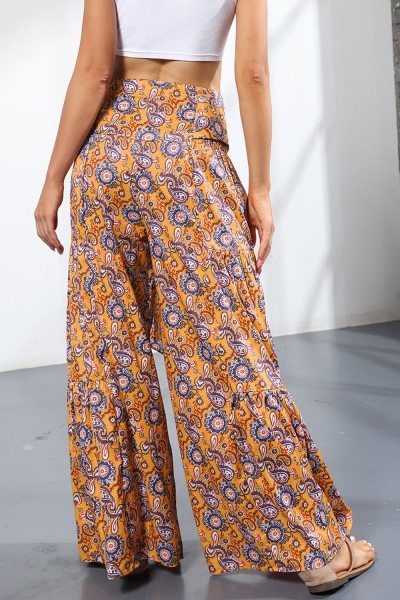 Printed High-Rise Tied Culottes - Taplike