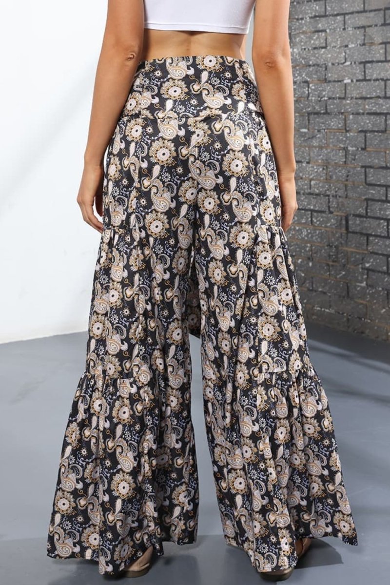 Printed High-Rise Tied Culottes - Taplike