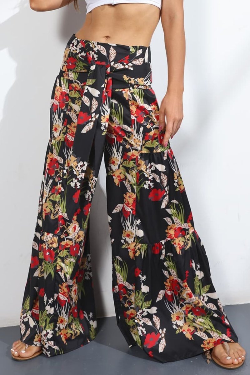Printed High-Rise Tied Culottes - Taplike