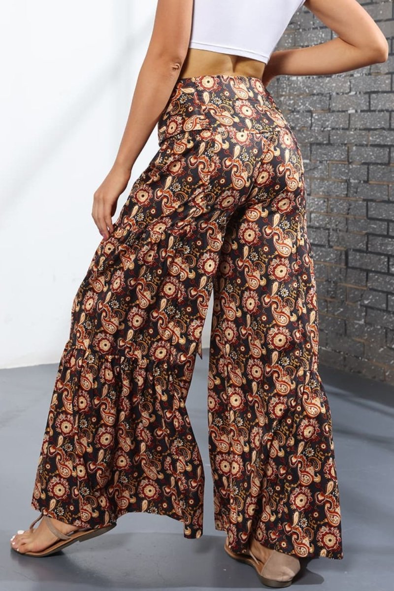 Printed High-Rise Tied Culottes - Taplike