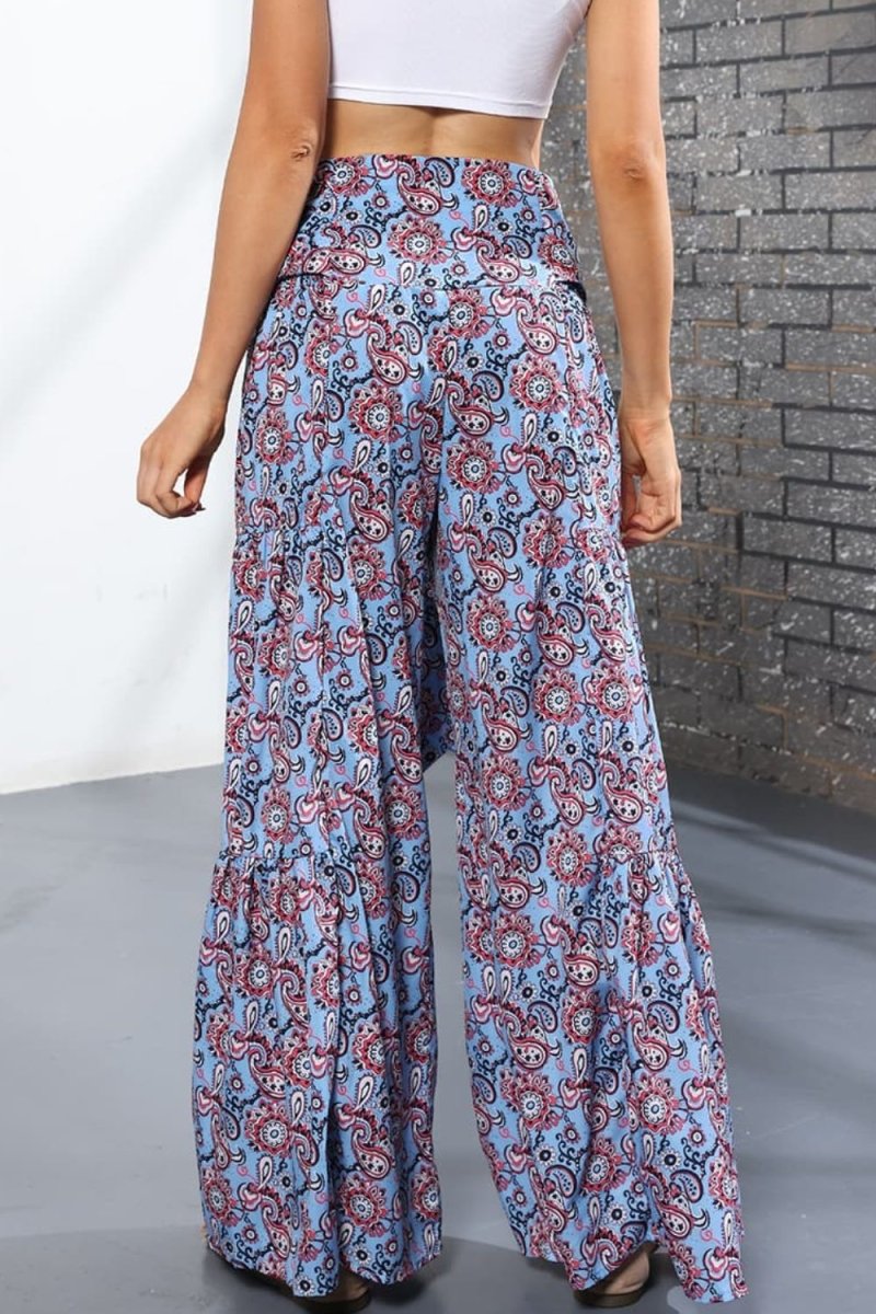 Printed High-Rise Tied Culottes - Taplike