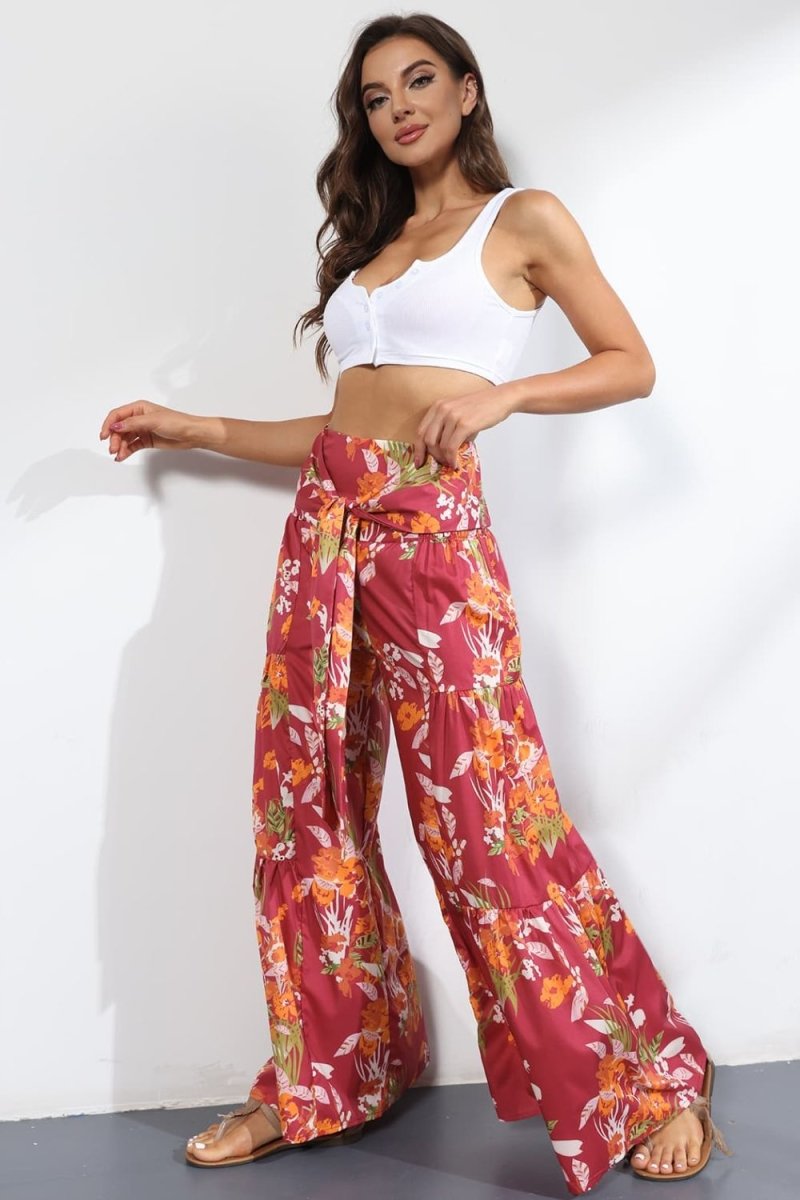 Printed High-Rise Tied Culottes - Taplike