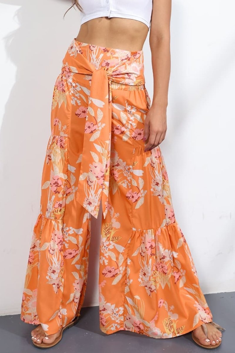 Printed High-Rise Tied Culottes - Taplike