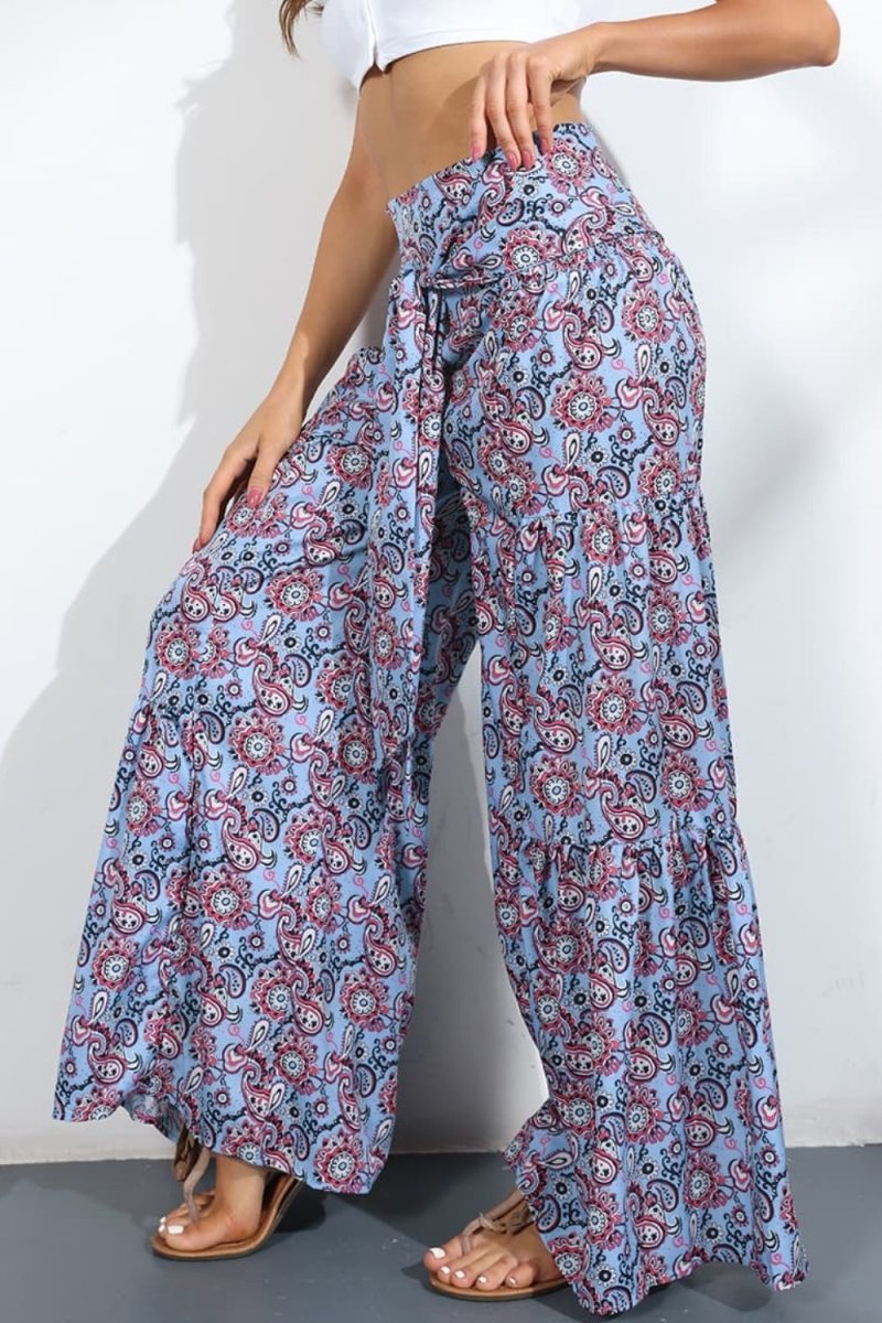 Printed High-Rise Tied Culottes - Taplike