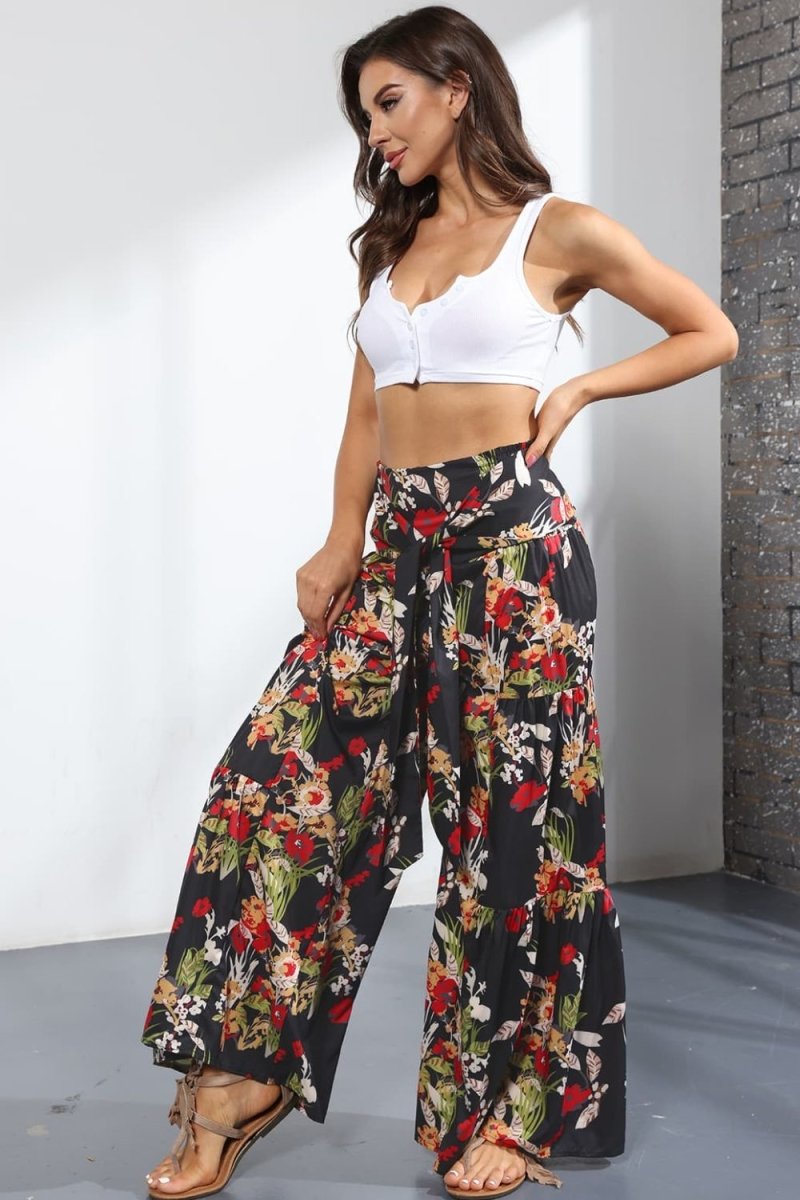 Printed High-Rise Tied Culottes - Taplike