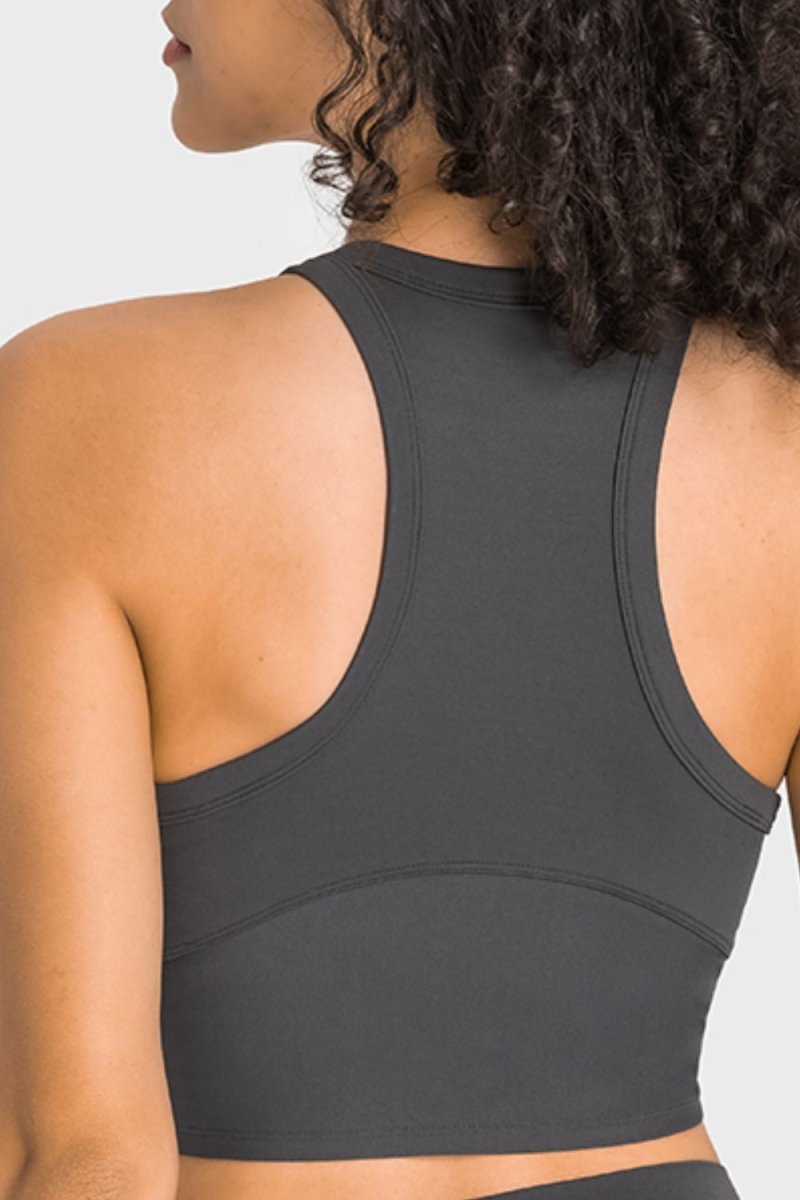 Racerback Cropped Sports Tank - TapLike