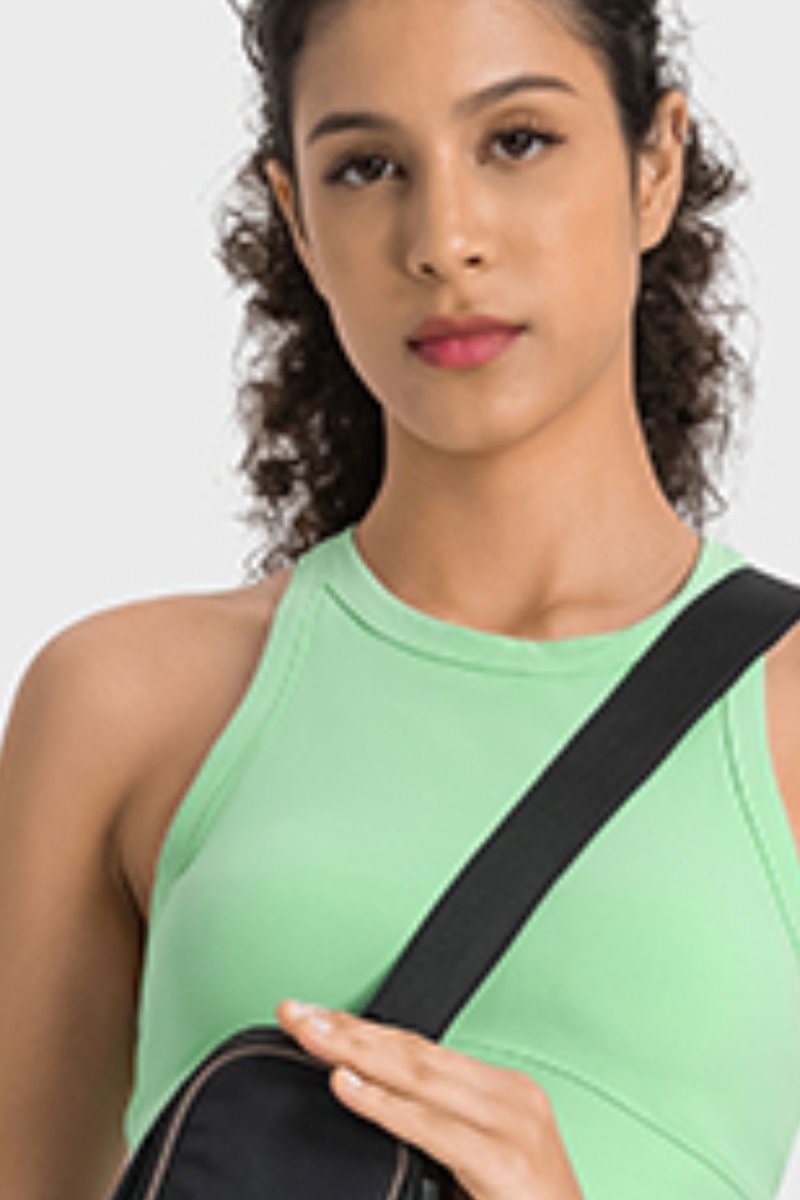 Racerback Cropped Sports Tank - TapLike