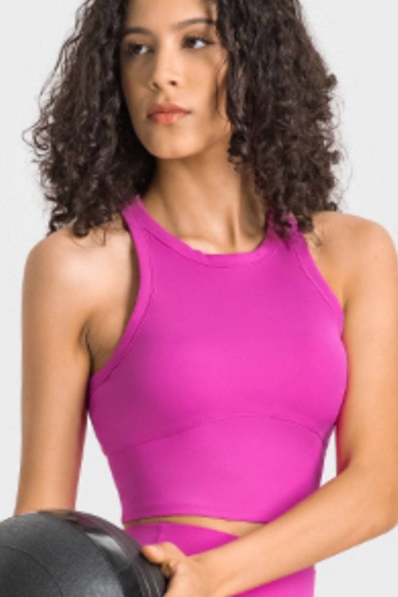 Racerback Cropped Sports Tank - TapLike