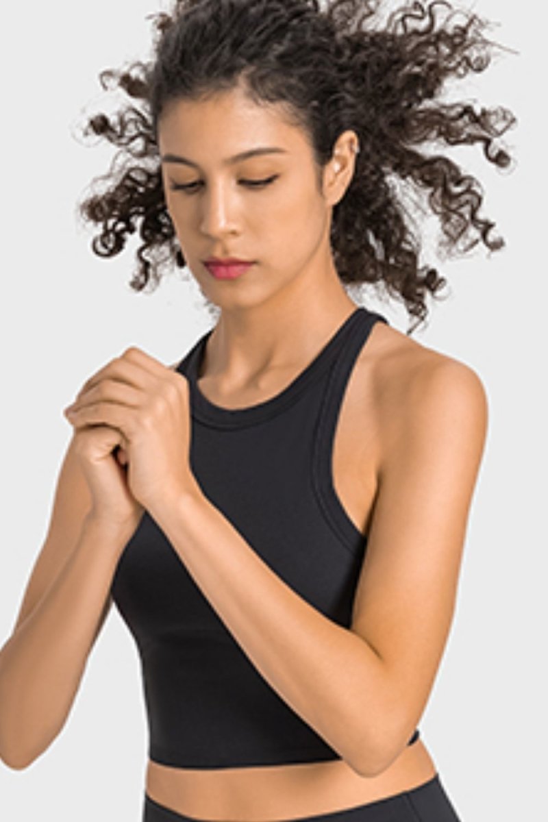 Racerback Cropped Sports Tank - TapLike