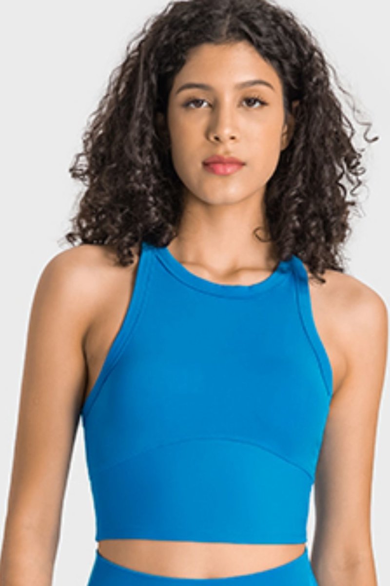 Racerback Cropped Sports Tank - TapLike
