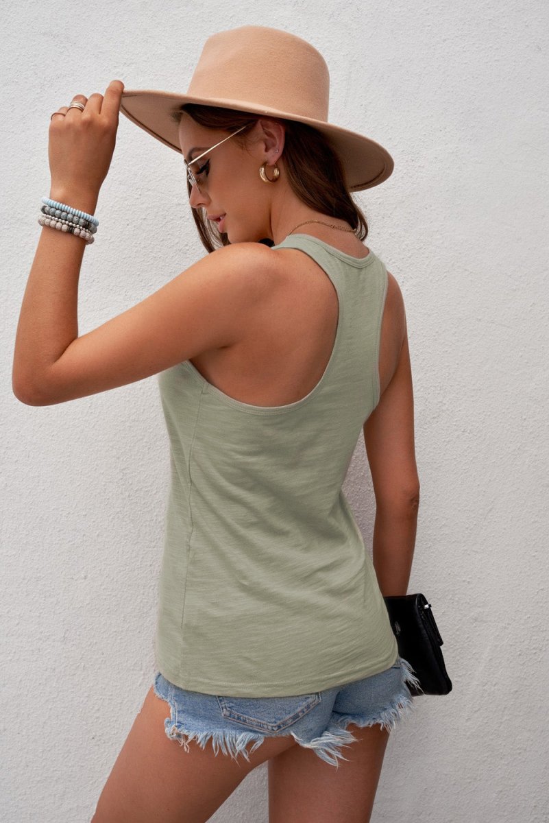 Racerback Scoop Neck Tank - TapLike