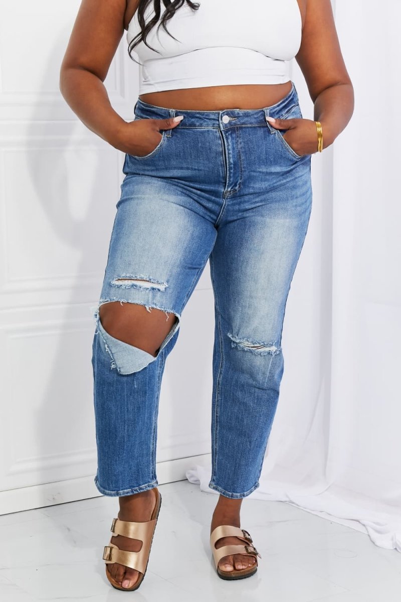 RISEN Full Size Emily High Rise Relaxed Jeans - Taplike