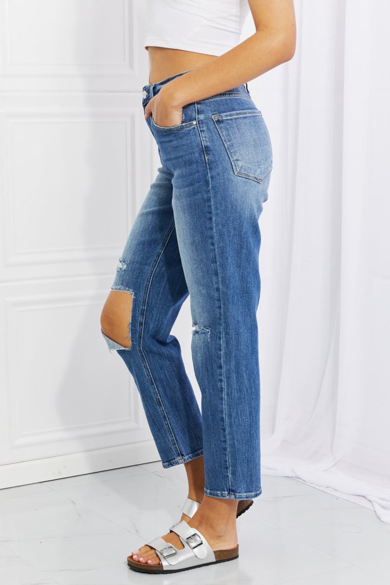 RISEN Full Size Emily High Rise Relaxed Jeans - Taplike