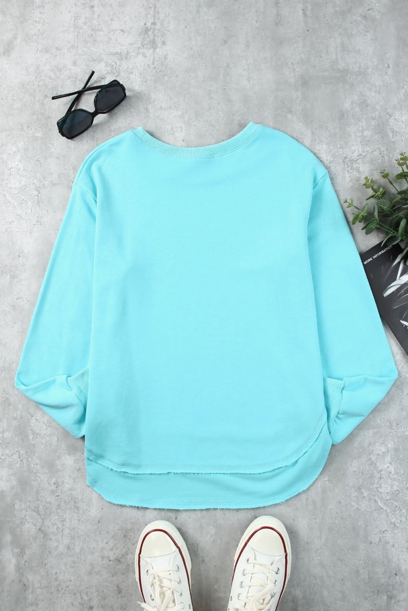 Side Slit Drop Shoulder Sweatshirt 10010000183 - TapLike