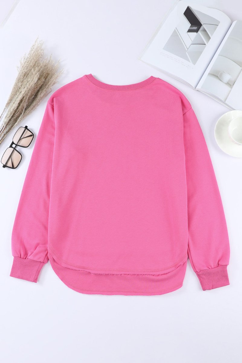 Side Slit Drop Shoulder Sweatshirt 10010000183 - TapLike