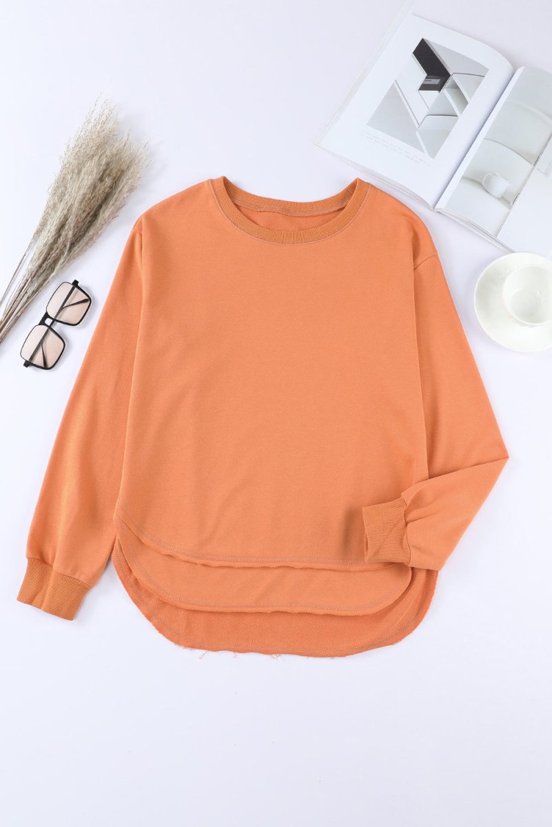 Side Slit Drop Shoulder Sweatshirt 10010000183 - TapLike