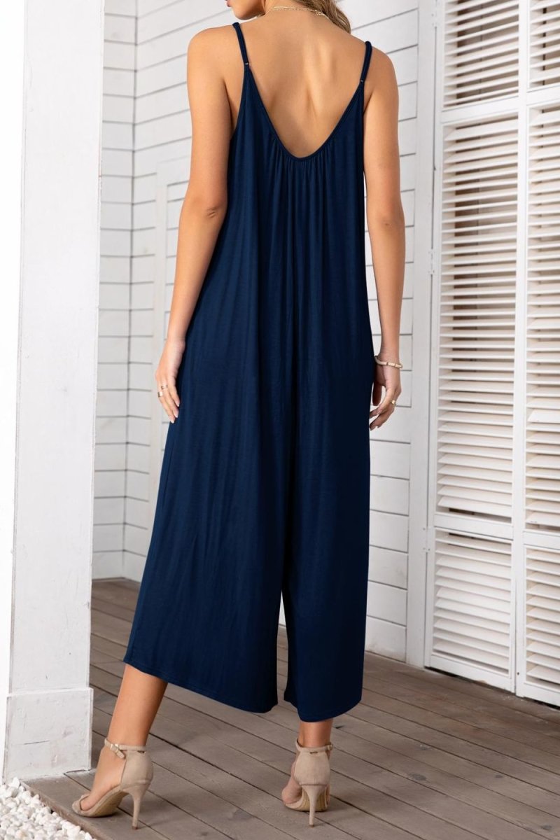 Spaghetti Strap Scoop Neck Jumpsuit - Taplike