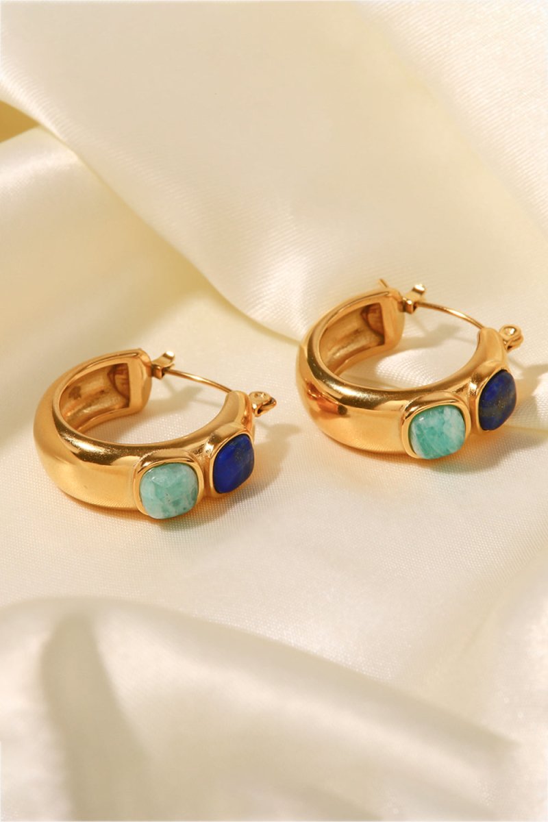Stainless Steel 18K Gold-Plated Hoop Earrings - TapLike