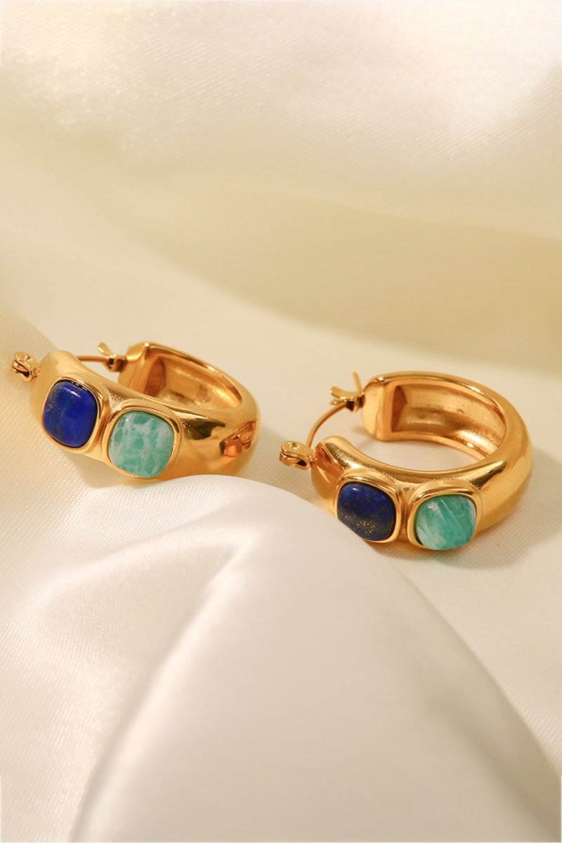 Stainless Steel 18K Gold-Plated Hoop Earrings - TapLike