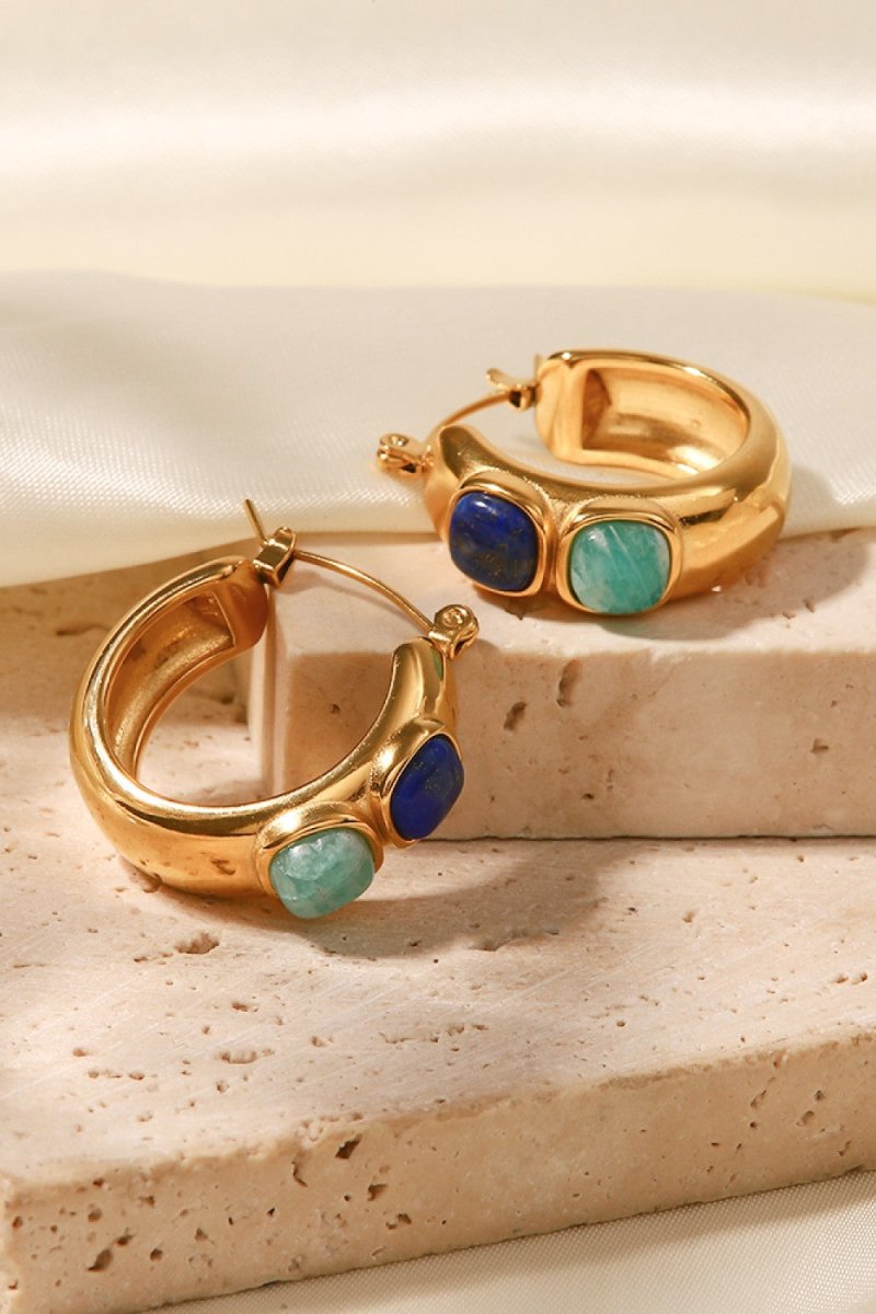Stainless Steel 18K Gold-Plated Hoop Earrings - TapLike