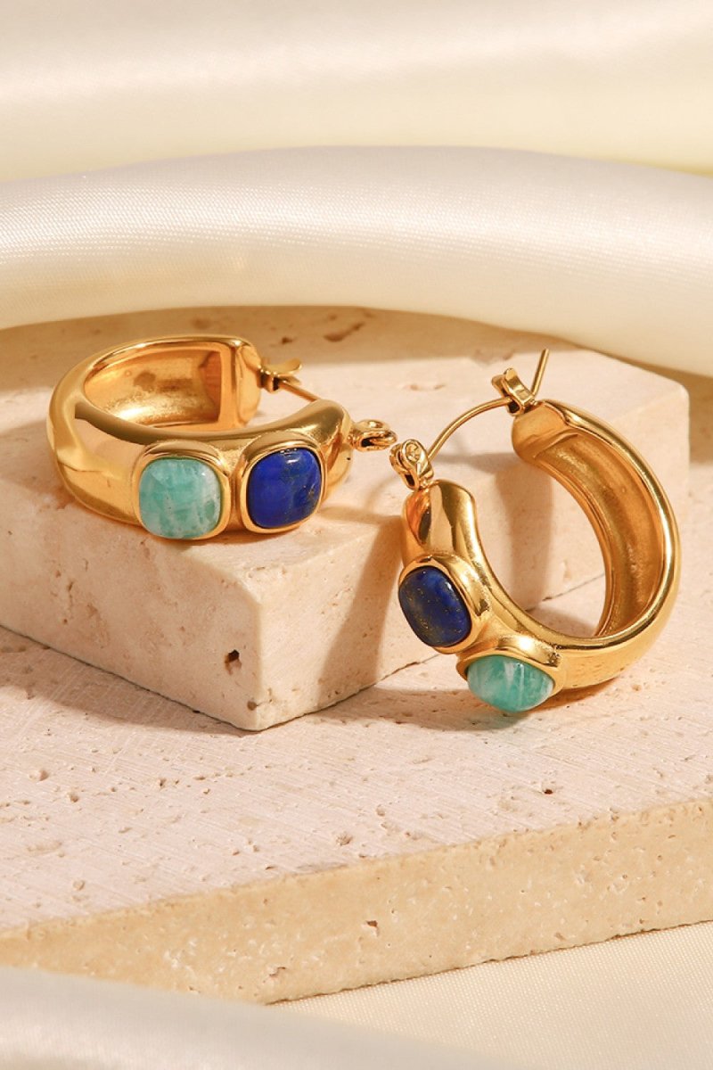 Stainless Steel 18K Gold-Plated Hoop Earrings - TapLike