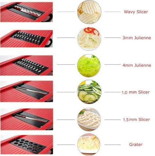 Stainless Steel 6 Blades Vegetable Slicer - Taplike