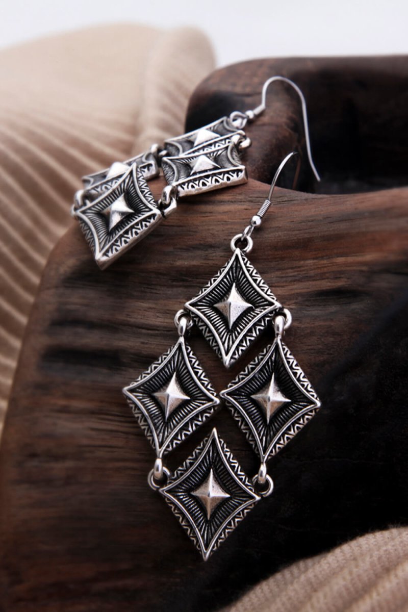 Stainless Steel Geometric Dangle Earrings - TapLike