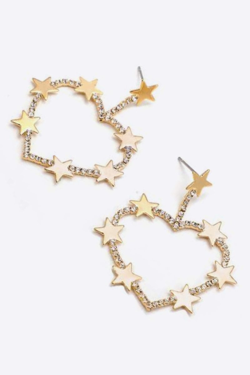 Star Zircon Heart-Shaped Earrings - TapLike