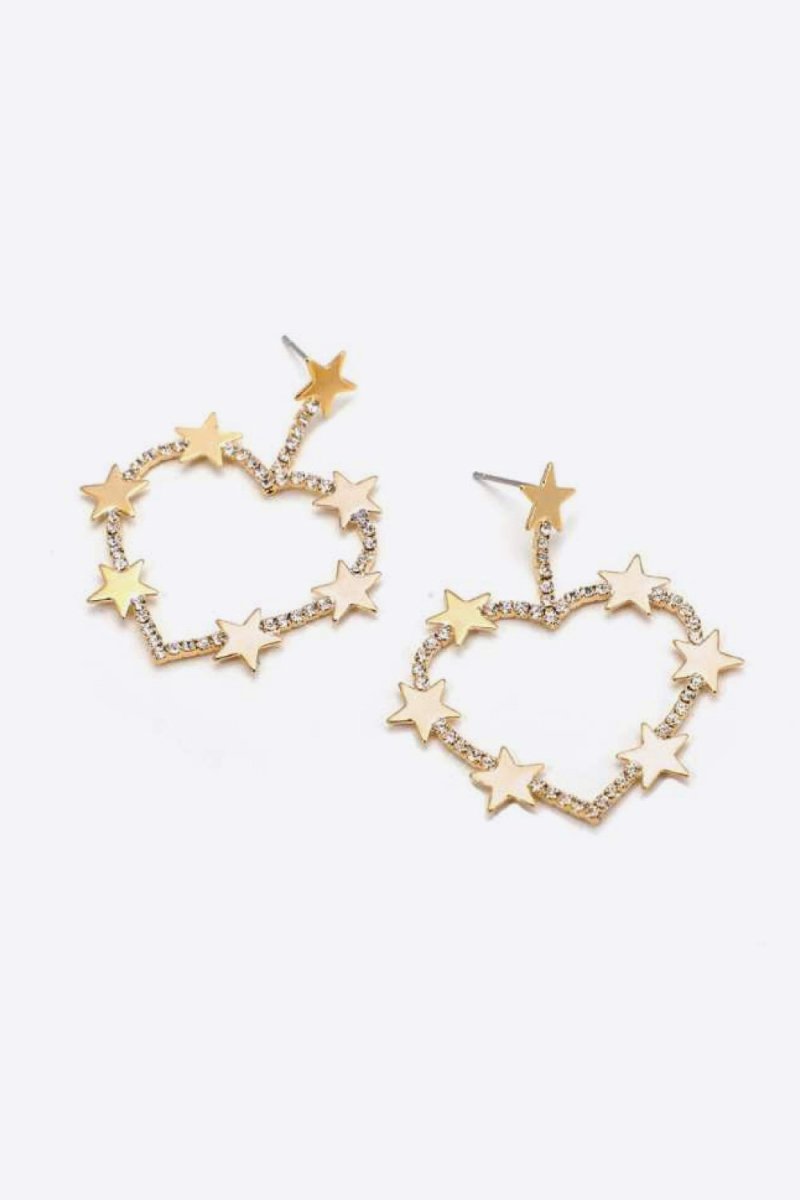 Star Zircon Heart-Shaped Earrings - TapLike